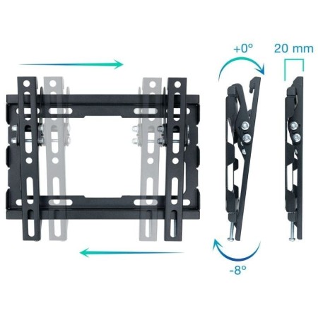 Soporte pared tv television monitor tooq lp1044t - b 23 pulgadas - 43 pulgadas carga maxima 45kg