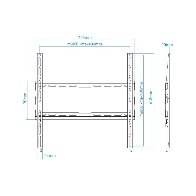 Soporte pared tv television monitor tooq lp1070f - b 32 pulgadas - 70 pulgadas carga maxima 45kg