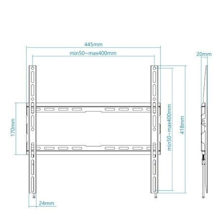Soporte pared tv television monitor tooq lp1070f - b 32 pulgadas - 70 pulgadas carga maxima 45kg