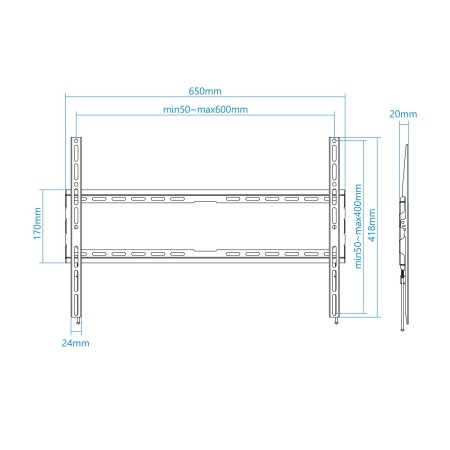 Soporte pared tv television monitor tooq lp1080f - b 37 pulgadas - 80 pulgadas carga maxima 45kg