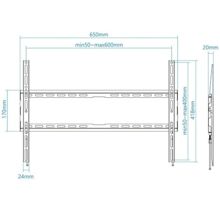 Soporte pared tv television monitor tooq lp1080f - b 37 pulgadas - 80 pulgadas carga maxima 45kg