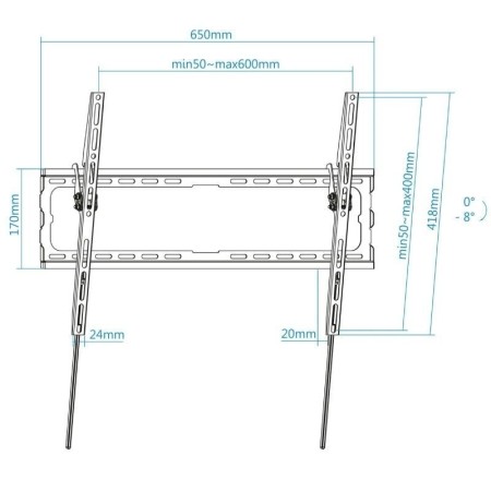 Soporte pared tv television monitor tooq lp1081t - b 37 pulgadas - 80 pulgadas carga maxima 45kg