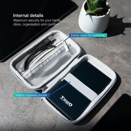 Funda para Disco Externo de 2.5″ TooQ TQBC-E2503G/ Gris