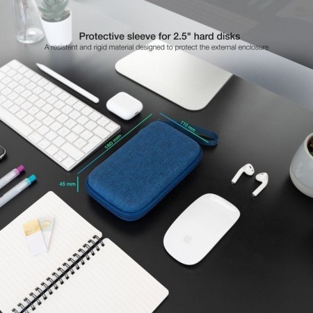 Funda para Disco Externo de 2.5″ TooQ TQBC-E2503PB/ Azul Pacífico