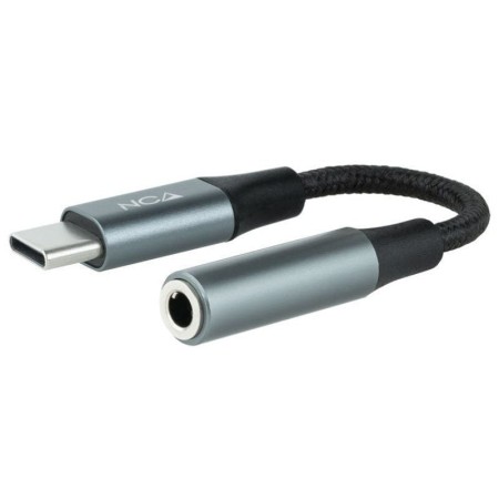 Cable adaptador usb c a jack 3.5mm nanocable 0.11m - macho - hembra - gris