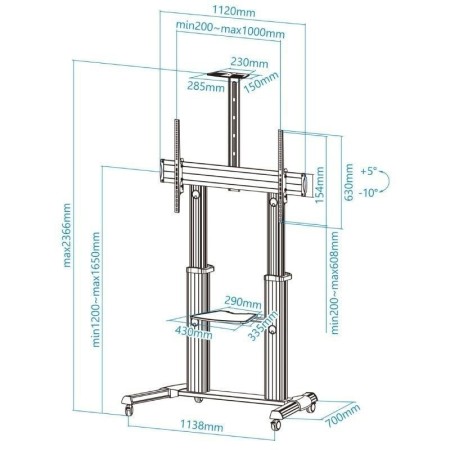 Tooq FS20300M-B Soporte suelo 60″-100″ aluminio co