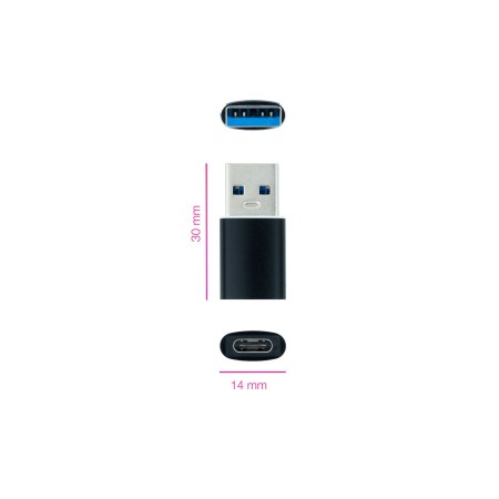 Adaptador USB 3.1 Nanocable 10.02.0012/ USB Macho - USB Tipo-C Hembra