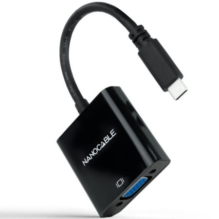 Nanocable Conversor USB-C/M a VGA/H Negro 10cm