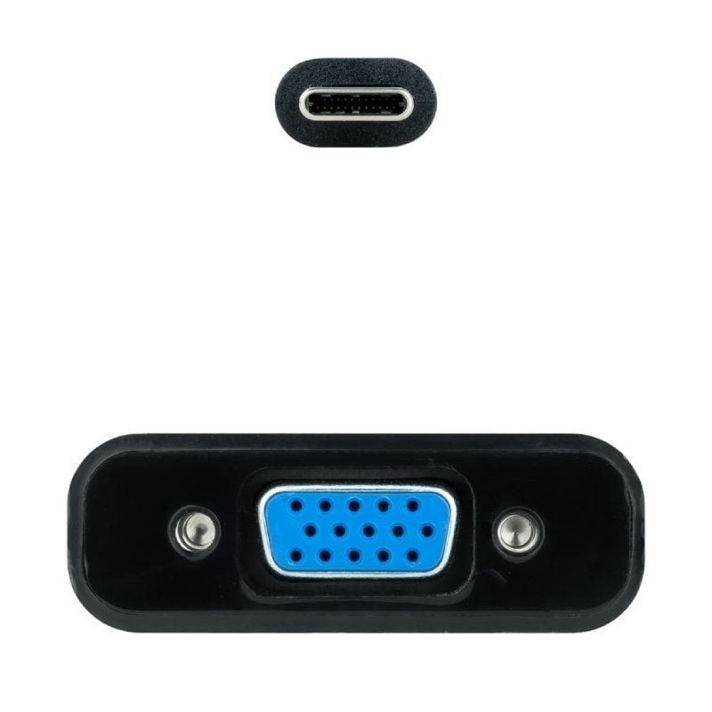 Nanocable Conversor USB-C/M a VGA/H Negro 10cm