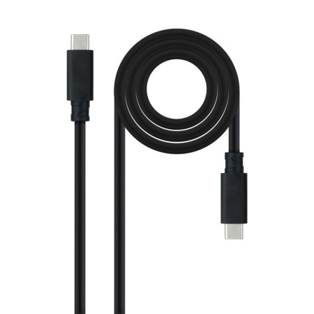 Cable USB 3.1 Tipo-C Nanocable 10.01.4100/ USB Tipo-C Macho - USB Tipo-C Macho/ Hasta 100W/ 10Gbps/ 50cm/ Negro