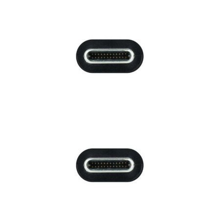 Cable USB 3.1 Tipo-C Nanocable 10.01.4100/ USB Tipo-C Macho - USB Tipo-C Macho/ Hasta 100W/ 10Gbps/ 50cm/ Negro