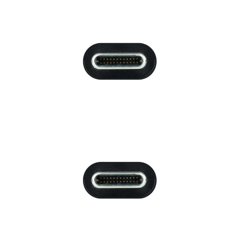 Cable USB 3.1 Tipo-C Nanocable 10.01.4101-L150/ USB Tipo-C Macho - USB Tipo-C Macho/ Hasta 100W/ 10Gbps/ 1.5m/ Negro