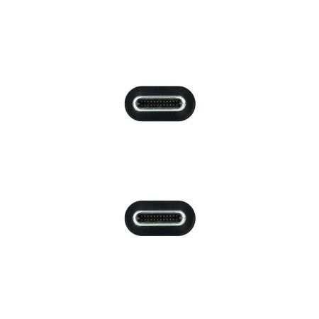 Cable USB 3.1 Tipo-C Nanocable 10.01.4102/ USB Tipo-C Macho - USB Tipo-C Macho/ Hasta 100W/ 10Gbps/ 2m/ Negro