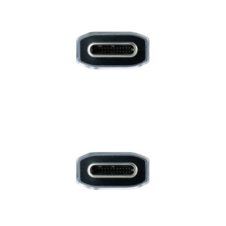 Cable USB 3.1 Tipo-C Nanocable 10.01.4101-COMB/ USB Tipo-C Macho - USB Tipo-C Macho/ Hasta 100W/ 10Gbps/ 1m/ Gris y Negro