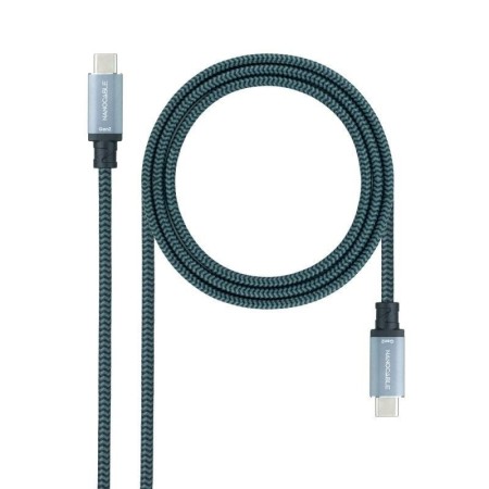Cable USB 3.1 Tipo-C Nanocable 10.01.4101-L150-COMB/ USB Tipo-C Macho - USB Tipo-C Macho/ Hasta 100W/ 10Gbps/ 1.5m/ Gris y Negro