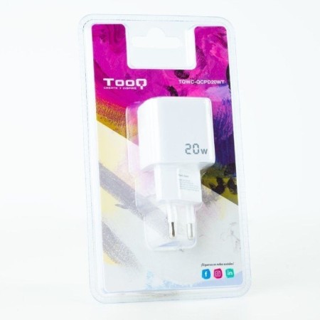 Tooq Cargador pared USB-C/PD+USB-A/QC 20W
