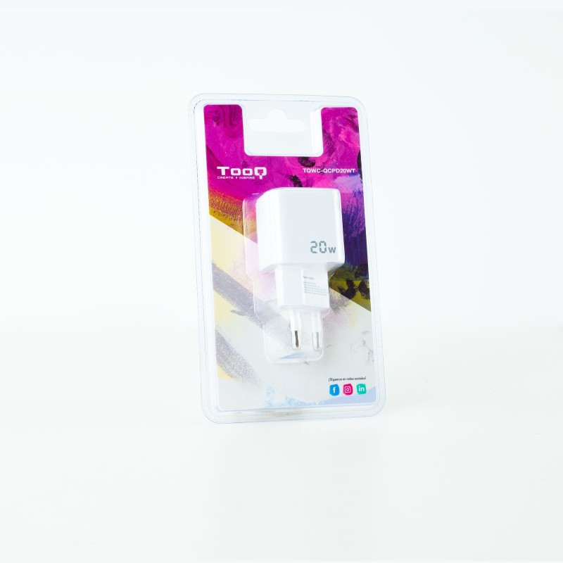 Tooq Cargador pared USB-C/PD+USB-A/QC 20W