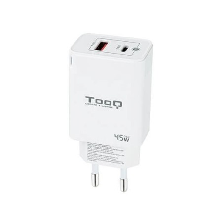 Tooq Cargador pared GAN USB-C/PD+USB-A/QC 45W