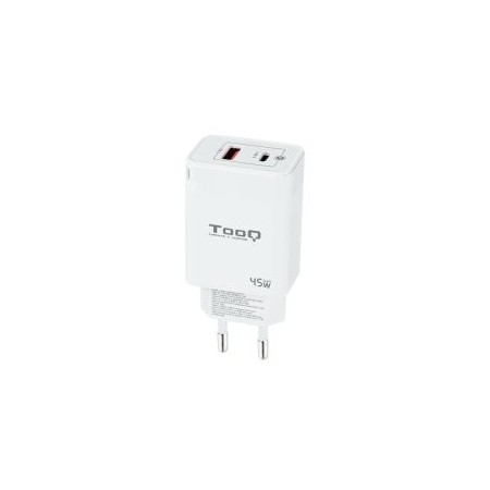 Tooq Cargador pared GAN USB-C/PD+USB-A/QC 45W