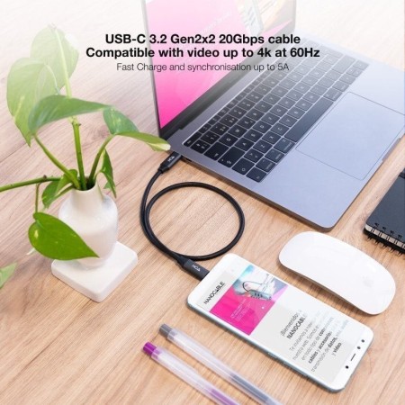 Nanocable Cable USB 3.2 GEN2x2 100W 4K USB-C 2 M