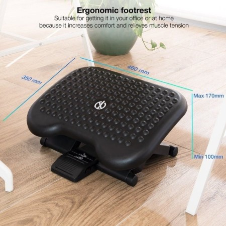 Tooq Reposapiés ajustable confort Negro