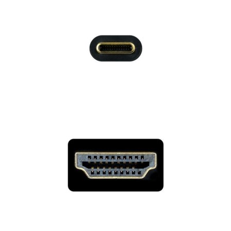 Cable Conversor Nanocable 10.15.5133/ USB Tipo-C Macho - HDMI Macho/ 3m/ Negro