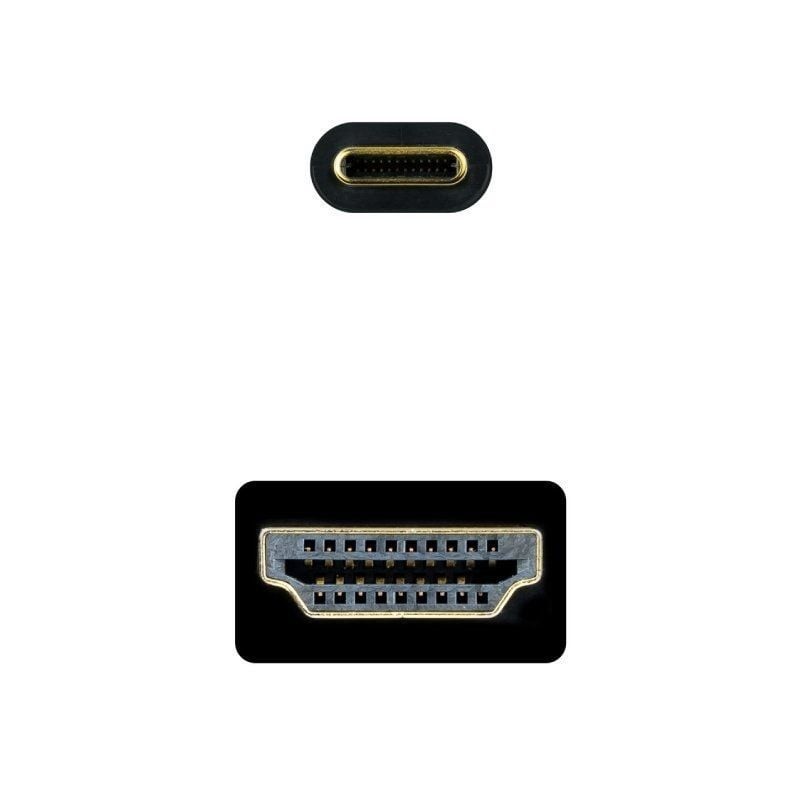 Cable Conversor Nanocable 10.15.5133/ USB Tipo-C Macho - HDMI Macho/ 3m/ Negro