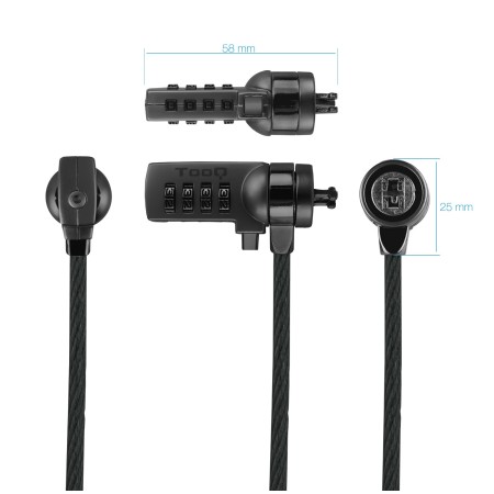 Cable tooq seguridad combinacion para portatiles 1.5m