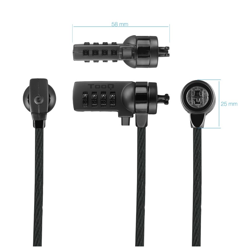 Cable tooq seguridad combinacion para portatiles 1.5m