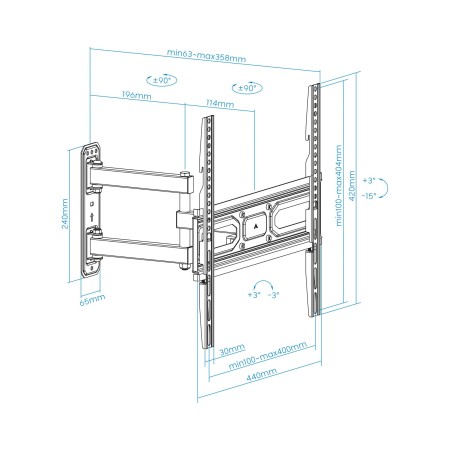 Tooq LP7843TN-B Soporte pared pantallas 32″-55″