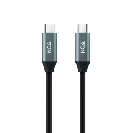 Cable USB 3.2 Tipo-C Nanocable 10.01.4303/ USB Tipo-C Macho - USB Tipo-C Macho/ hasta 100W/ 20Gbps/ 3m/ Gris y Negro