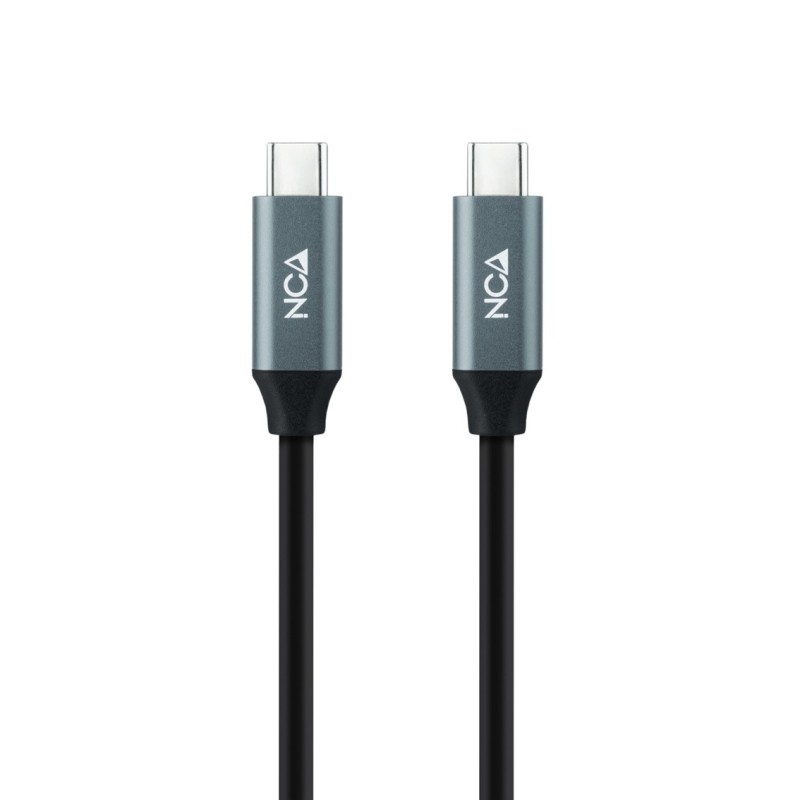 Cable USB 3.2 Tipo-C Nanocable 10.01.4303/ USB Tipo-C Macho - USB Tipo-C Macho/ hasta 100W/ 20Gbps/ 3m/ Gris y Negro