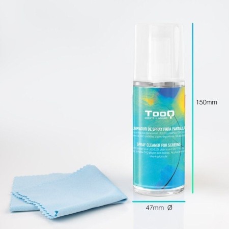 Kit spray tooq limpiador pantallas + paño microfibra