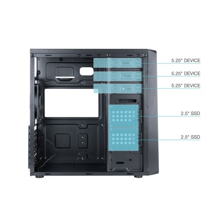 Tooq Caja SemitorreTQC-5701U3C-B Sin Fuente Negra