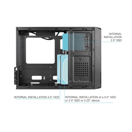 Tooq Caja Slim Micro ATX TQC-3008U3C 500W Negra
