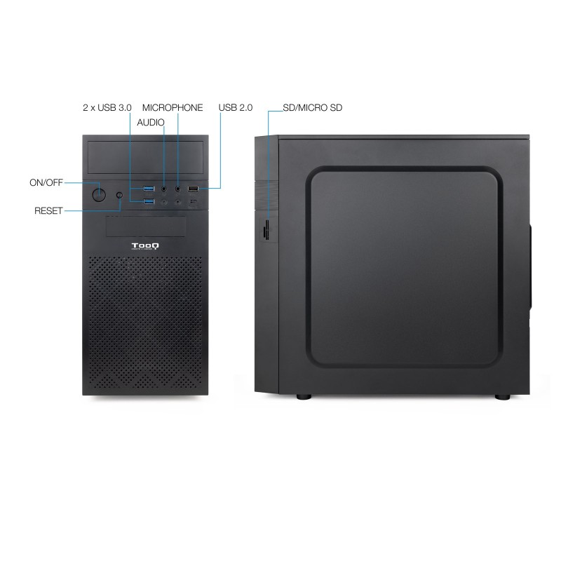 Caja ordenador tooq tqc - 4701u3c - b micro atx mini itx