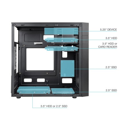 Caja ordenador tooq tqc - 4701u3c - b micro atx mini itx