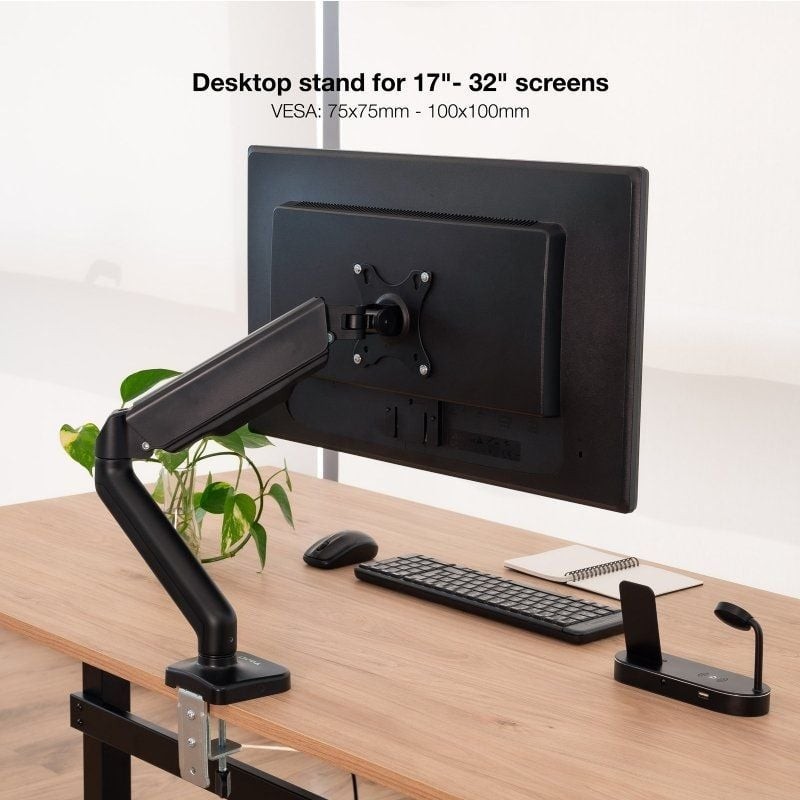 Soporte de Mesa para Monitor TooQ DB5032TNR-B/ Giratorio/ Inclinable/ hasta 9kg