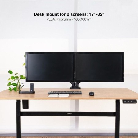 Tooq DB5132TNR-B Soporte mesa 2 brazos 17″-32″