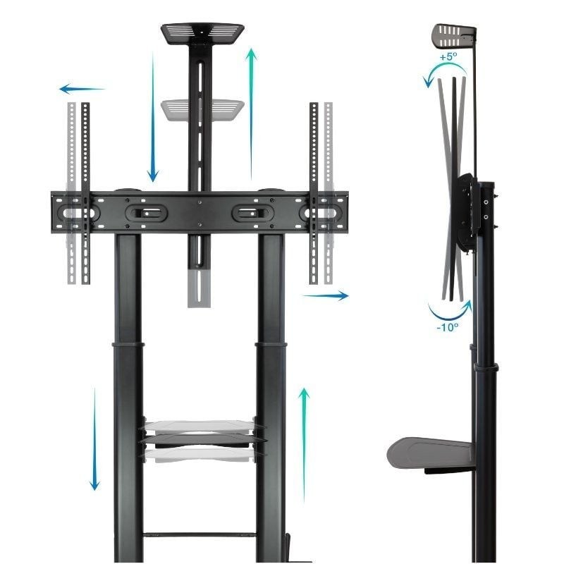 Soporte suelo con ruedas tooq hasta 100 pulgadas vesa 1000 x 600 max 100kg