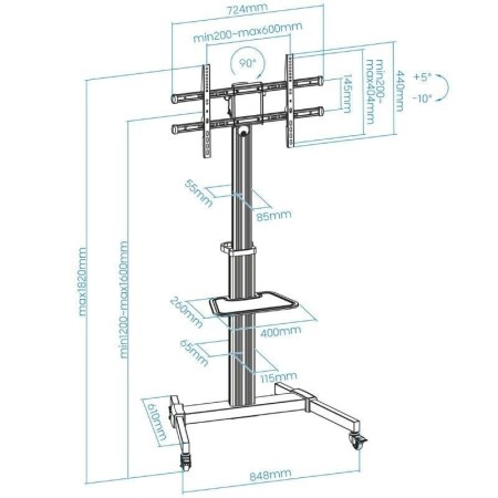 Tooq FS1886M-B Soporte suelo ruedas Hera 37″-86″