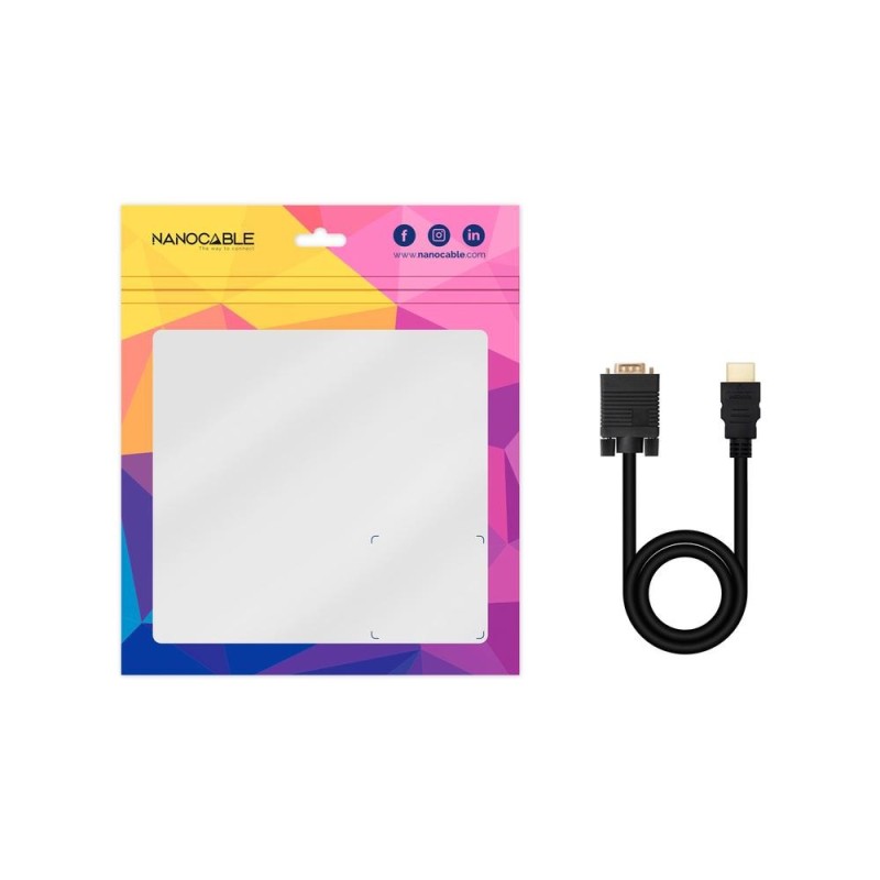 Cable conversor hdmi a vga nanocable 1.8 m - negro