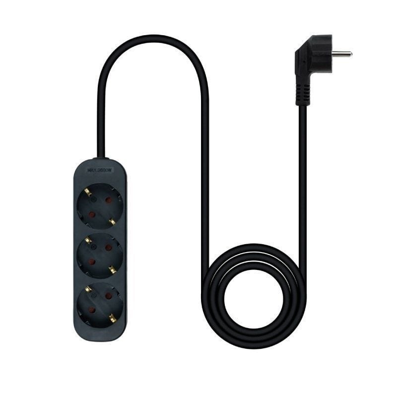 Nanocable Regleta de Enchufes 3 Tomas 1.4 m Negro