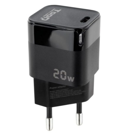 Cargador pared tooq usb - c pd 20w negro
