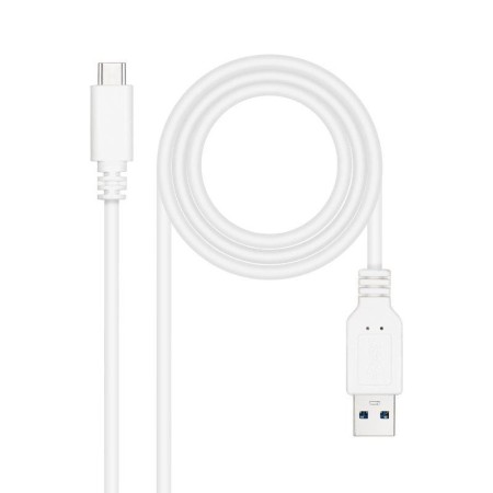 Cable USB 3.1 Tipo-C Nanocable 10.01.4001-W/ USB Tipo-C Macho - USB Macho/ 10Gbps/ 1m/ Blanco