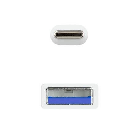 Cable USB 3.1 Tipo-C Nanocable 10.01.4001-L150-W/ USB Tipo-C Macho - USB Macho/ 10Gbps/ 1.5m/ Blanco