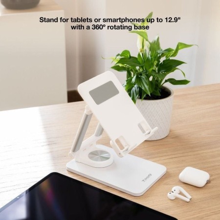 Soporte tooq plegable para tablet hasta 12.9 pulgadas blanco