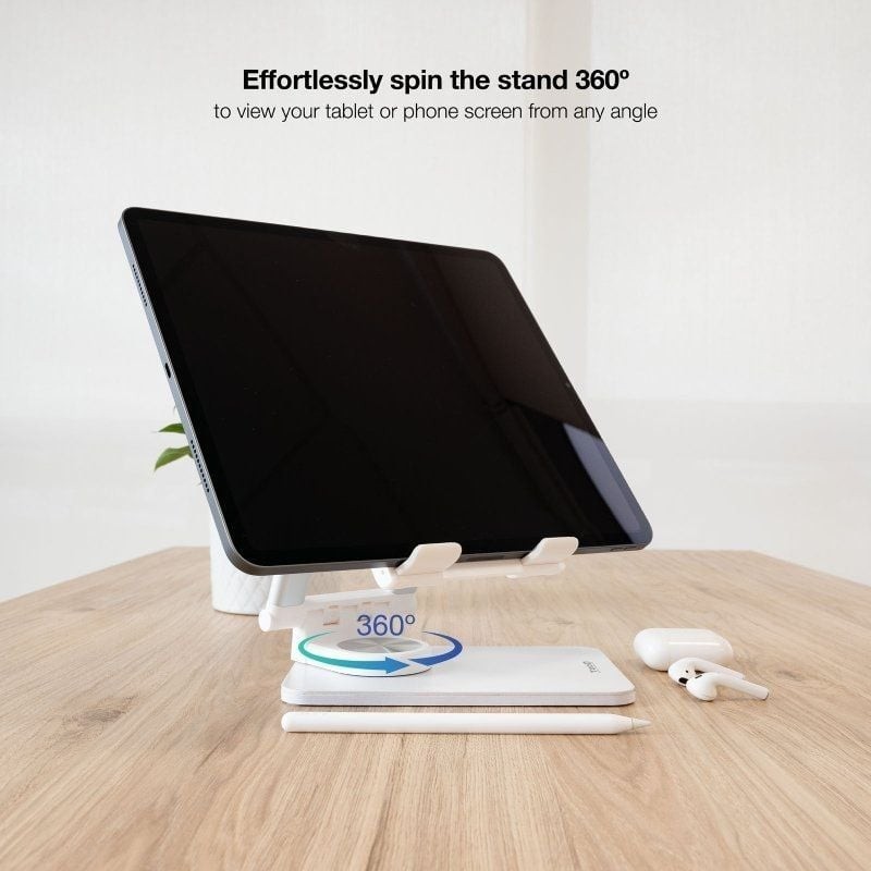 Soporte tooq plegable para tablet hasta 12.9 pulgadas blanco