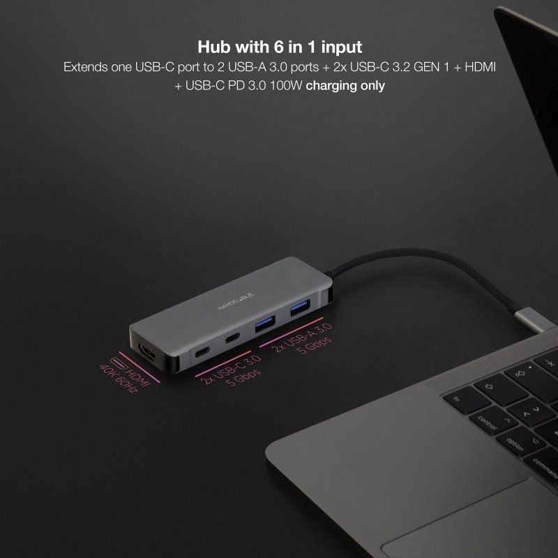 Nanocable Hub USB-C 2xUSB-A+2xUSB-C+HDMI+USB-C PD