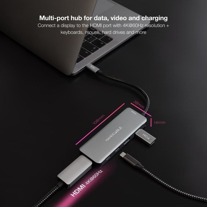 Nanocable Hub USB-C 2xUSB-A+2xUSB-C+HDMI+USB-C PD